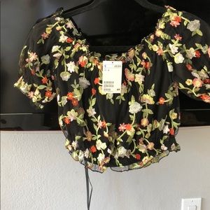 H&M cropped floral summer blouse